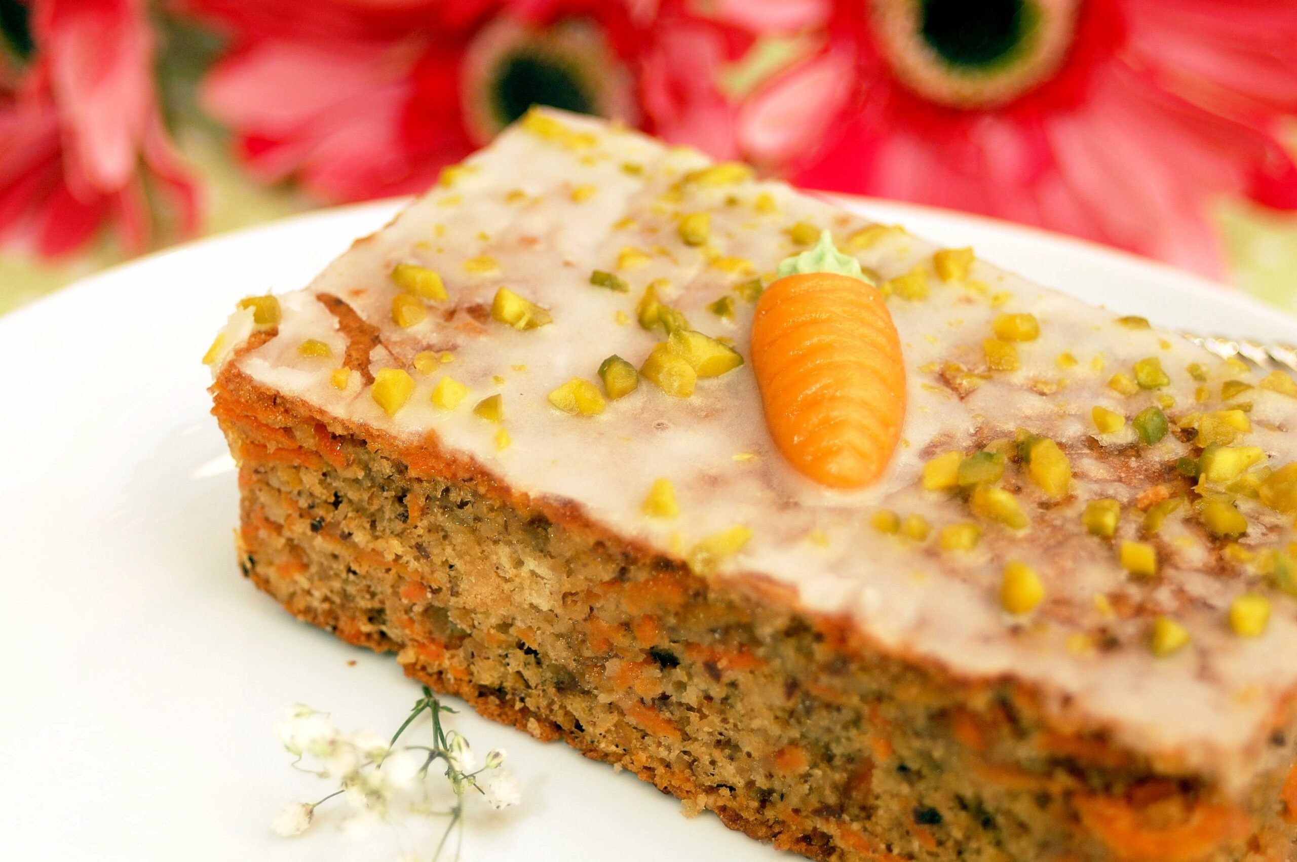 carot cake with pink gerber